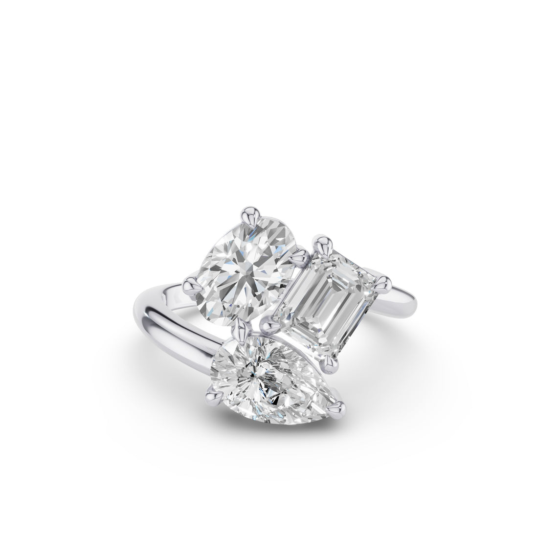 Multi Shape Lab Gown Diamond Cocktail Ring