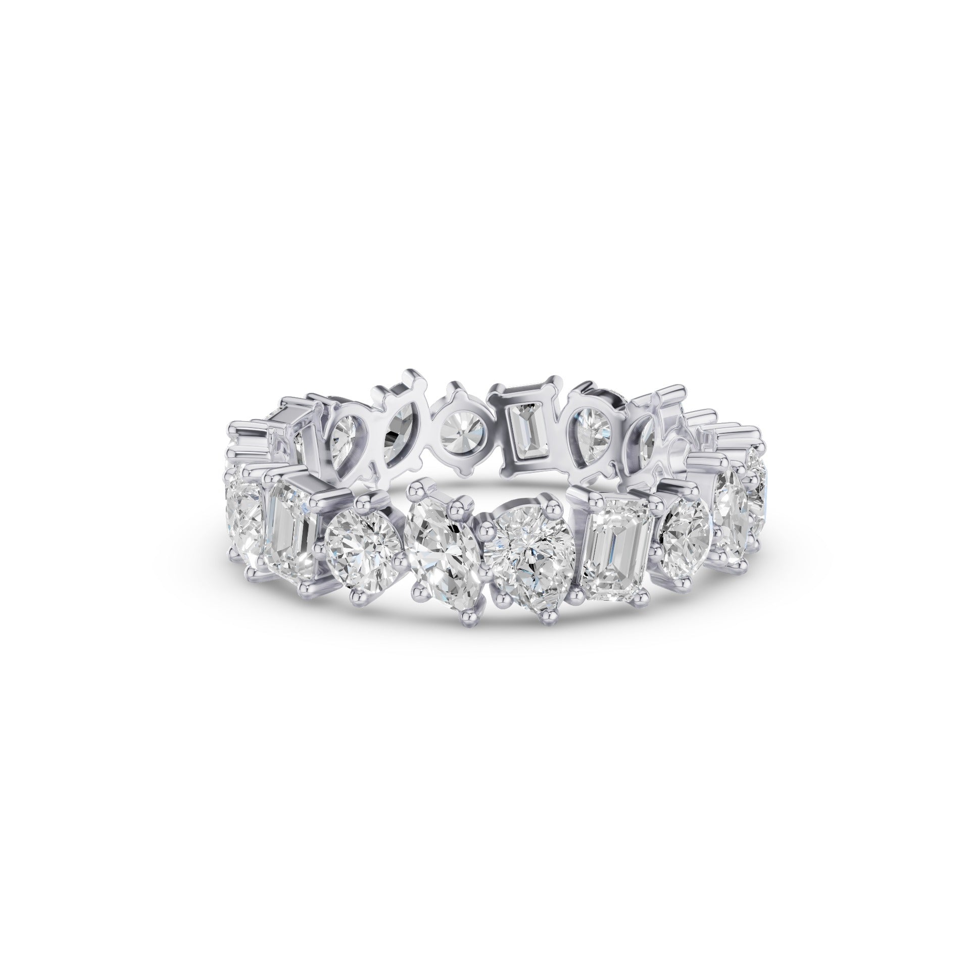 Multi Shaped Lab Grown Dimaond Full Eternity Wedding Band