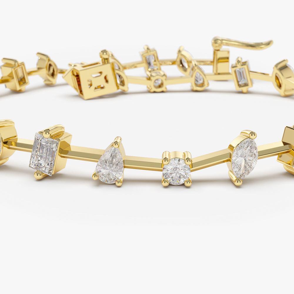 Multi Shape Diamond Bracelet