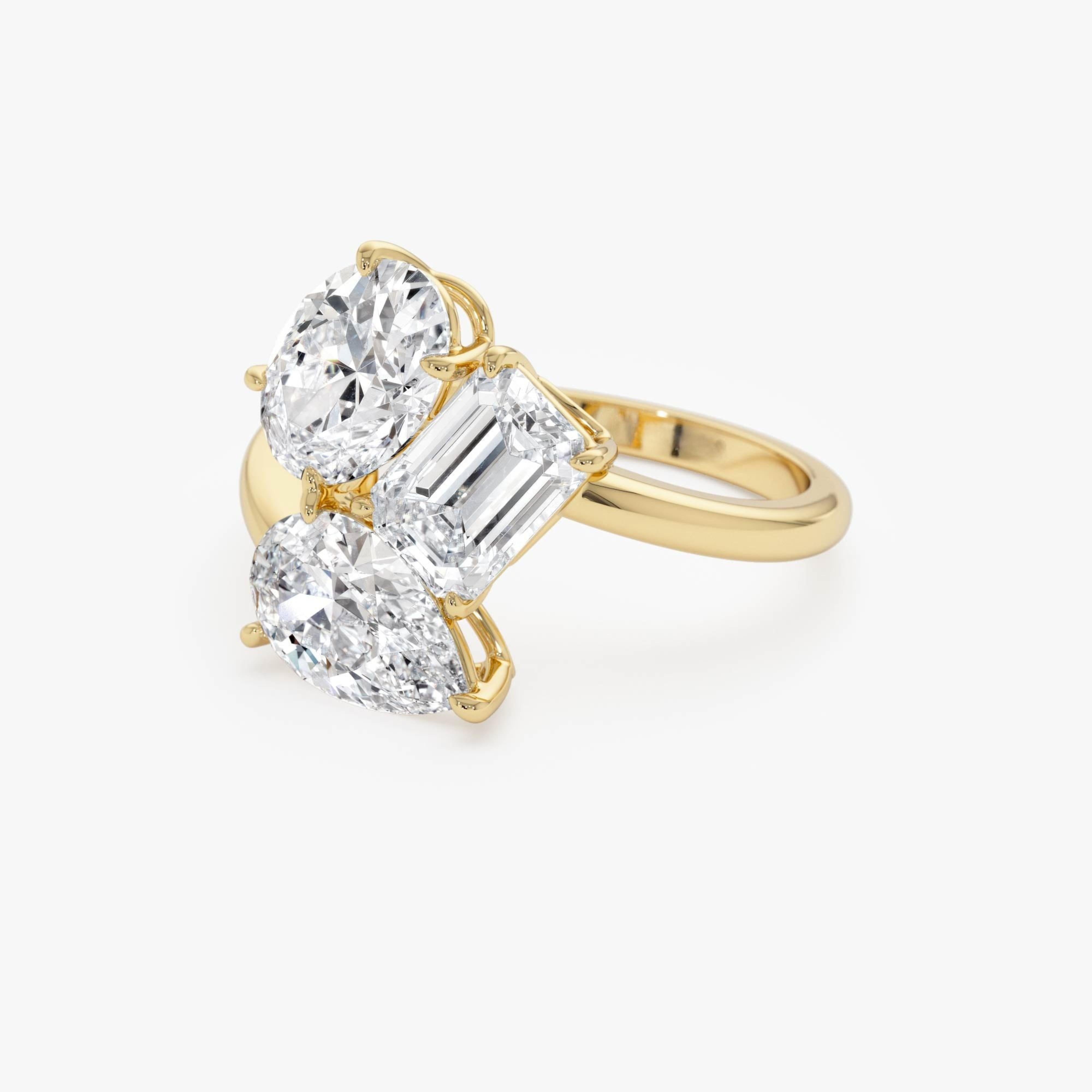 Multi Shape Lab Gown Diamond Cocktail Ring