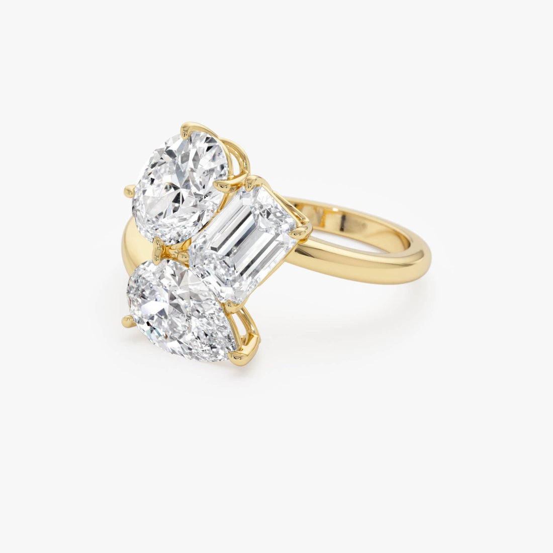 Multi Shape Lab Gown Diamond Cocktail Ring