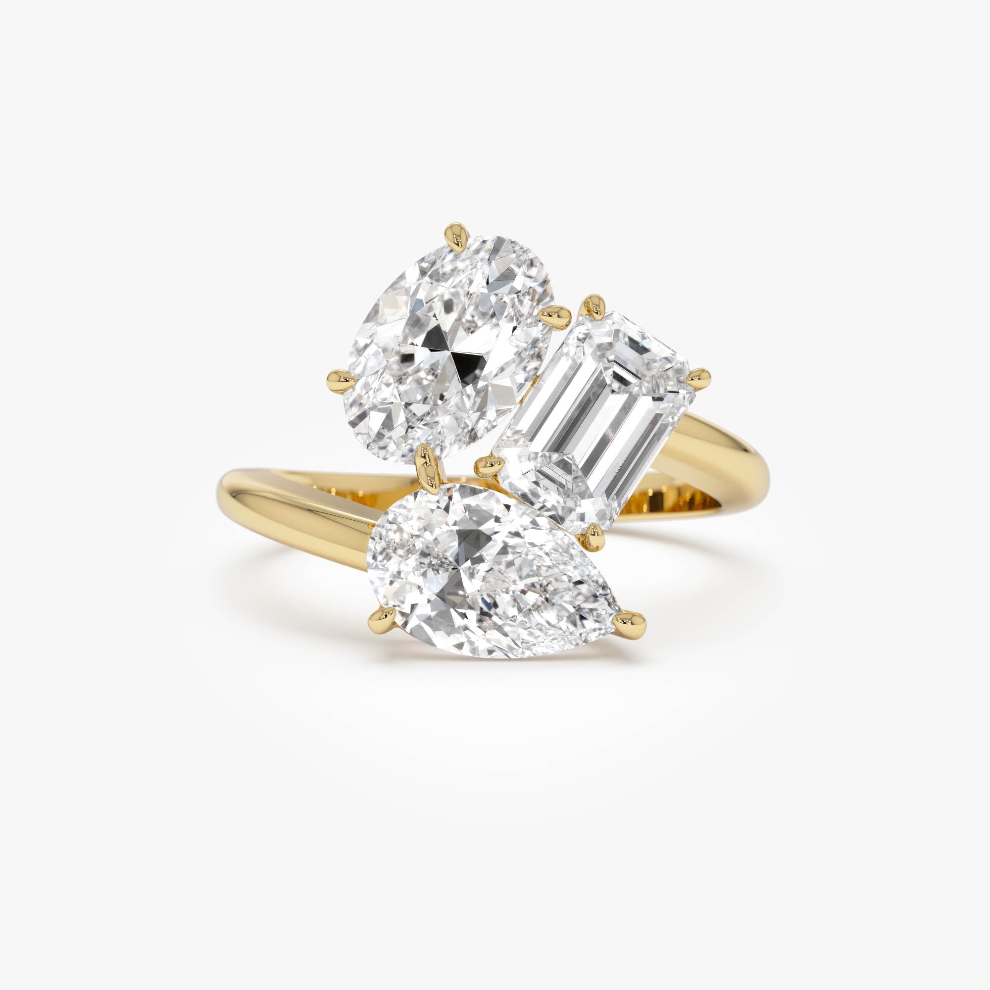 Multi Shape Lab Gown Diamond Cocktail Ring