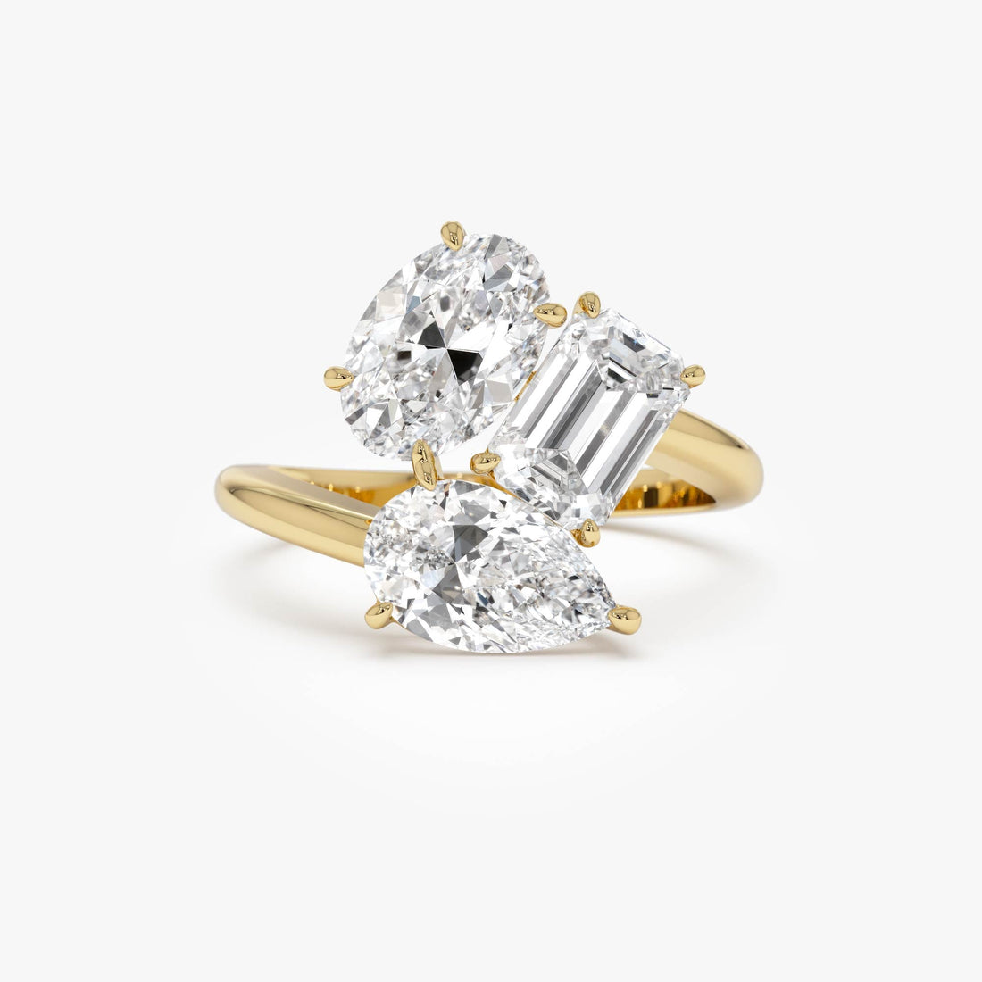 Multi Shape Lab Gown Diamond Cocktail Ring