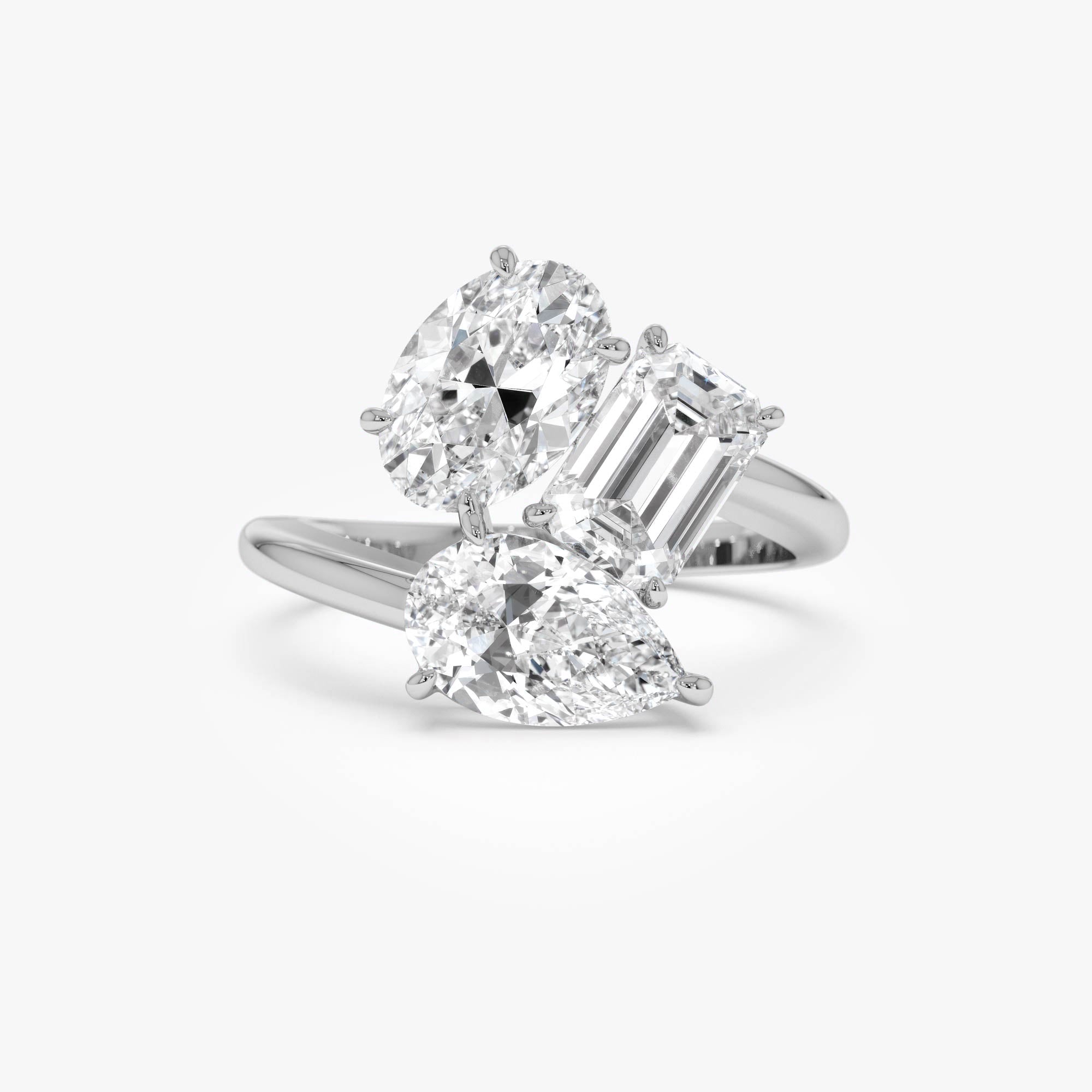 Multi Shape Lab Gown Diamond Cocktail Ring