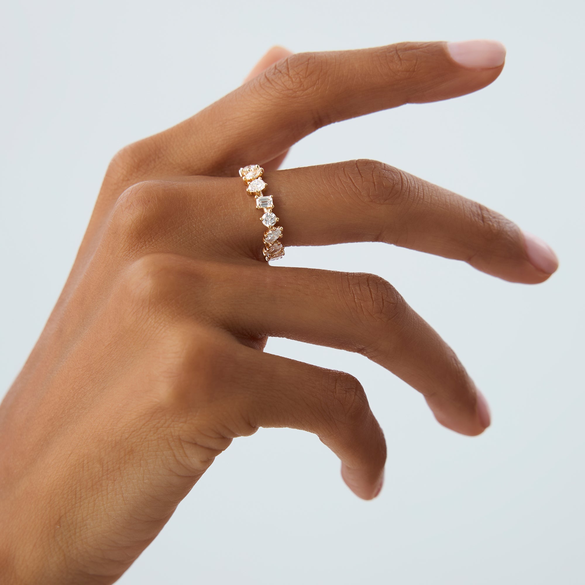 Multi Shaped Lab Grown Dimaond Full Eternity Wedding Band