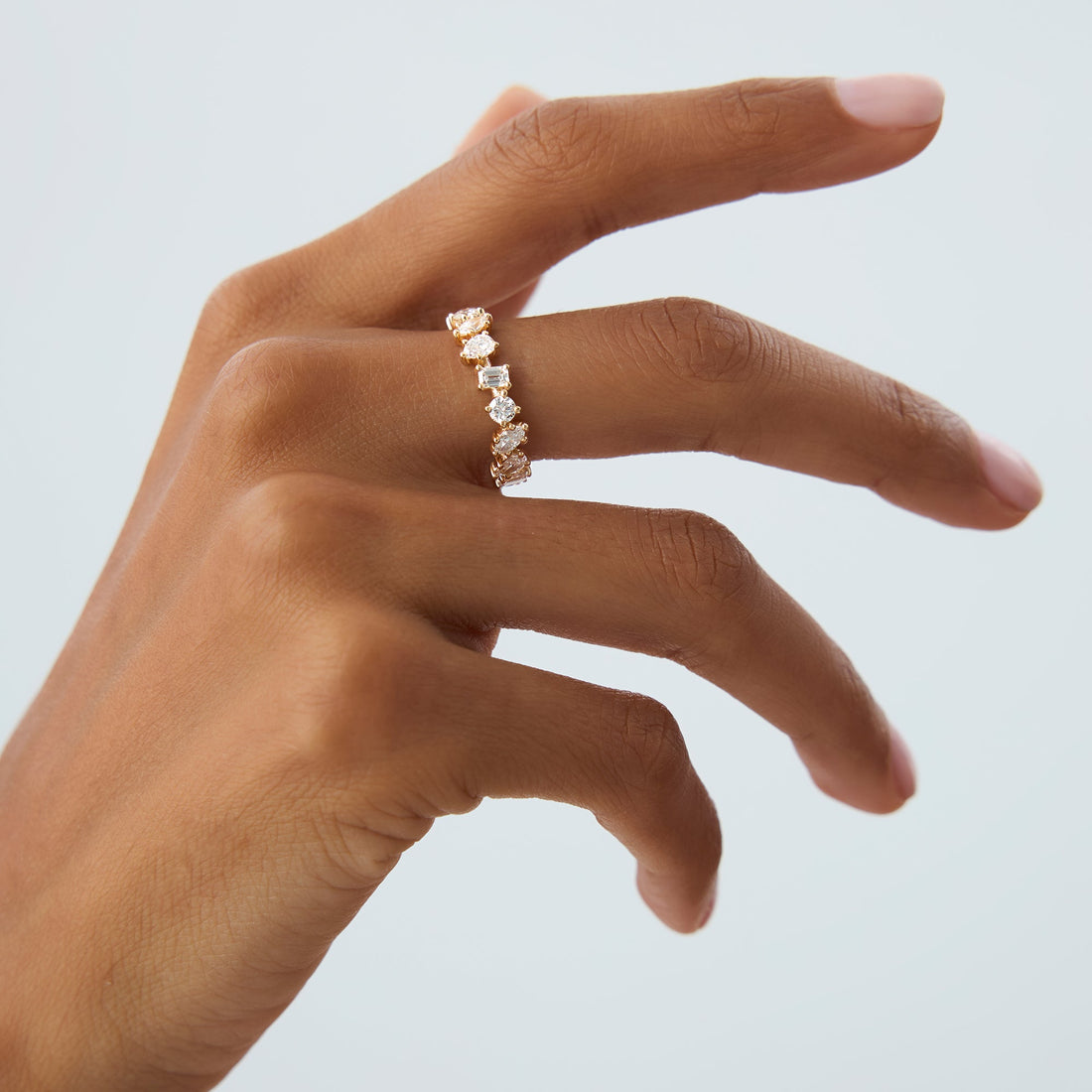 Multi Shaped Lab Grown Dimaond Full Eternity Wedding Band