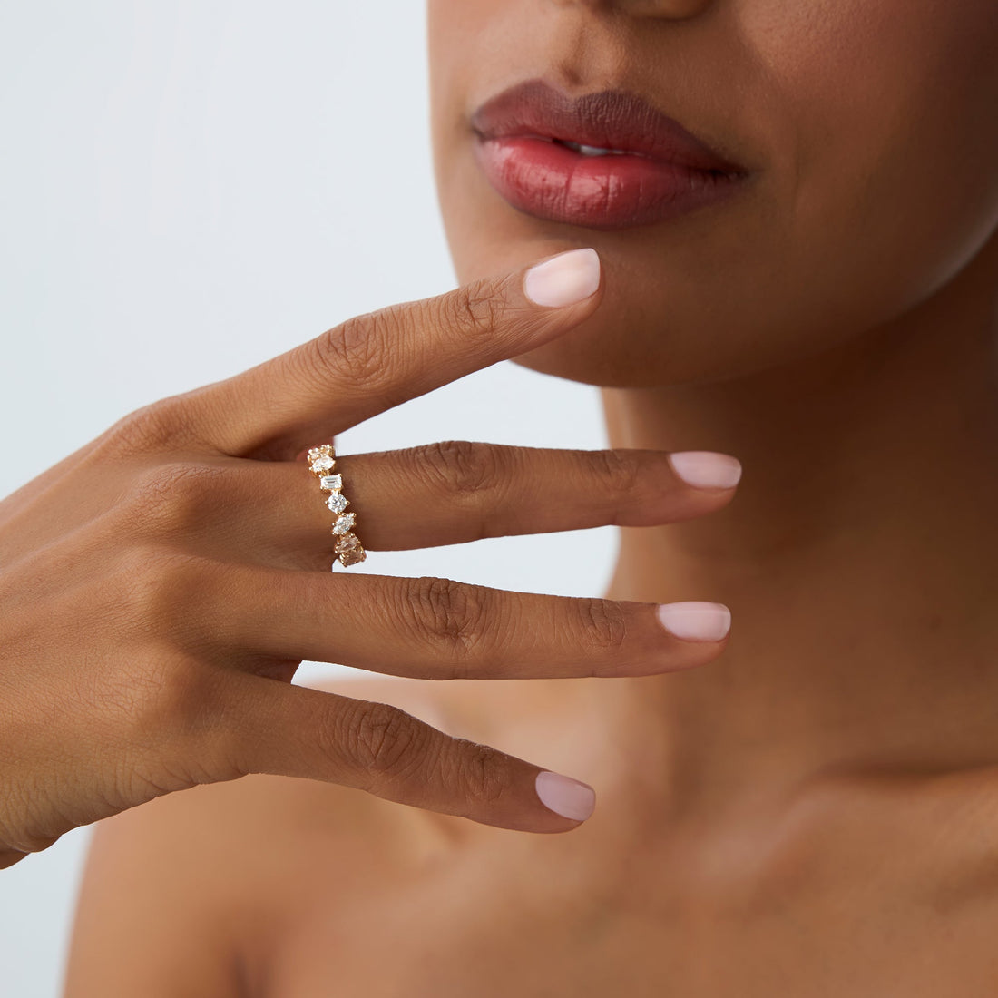 Multi Shaped Lab Grown Dimaond Full Eternity Wedding Band