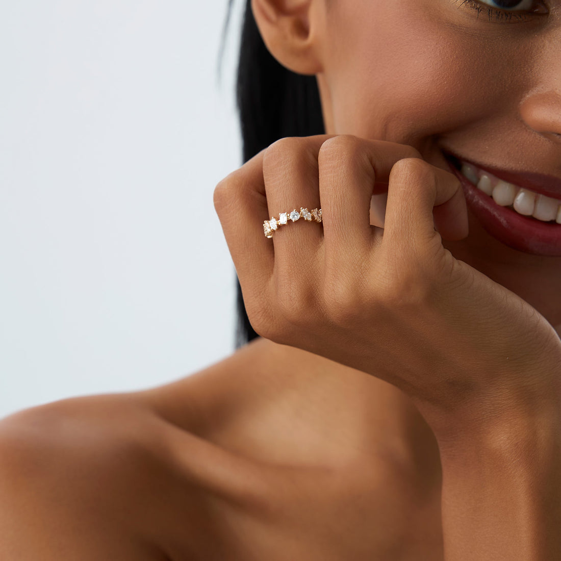 Multi Shaped Lab Grown Dimaond Full Eternity Wedding Band