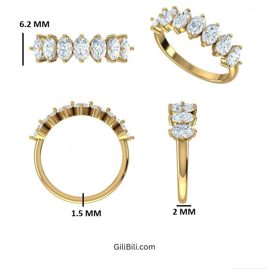 Oval Cut Lab Diamond Anniversary Ring