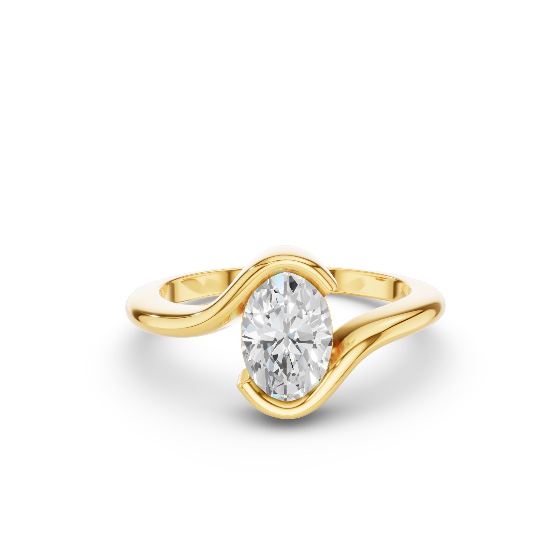 Oval Lab Diamond S Setting Engagement Ring