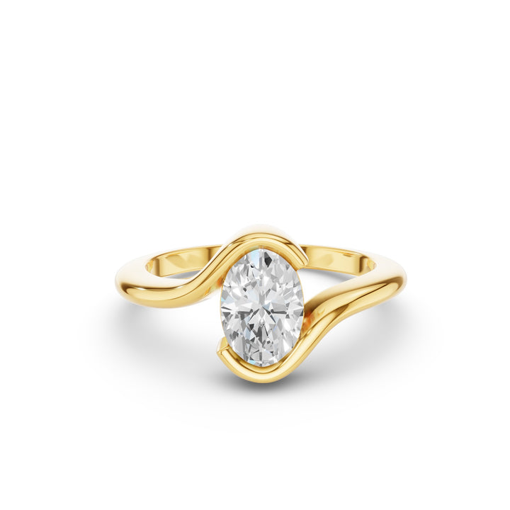 Oval Lab Diamond S Setting Engagement Ring