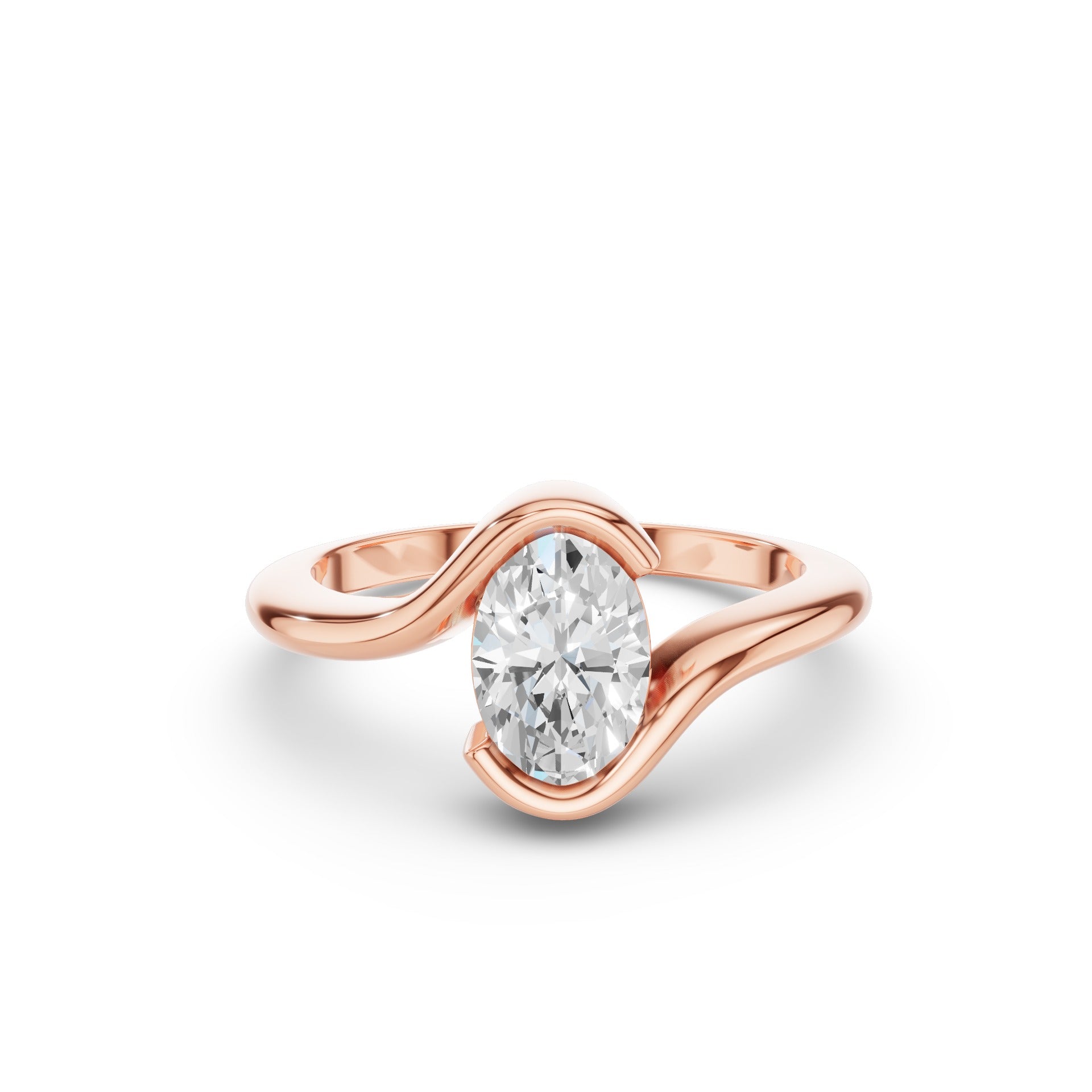 Oval Lab Diamond S Setting Engagement Ring