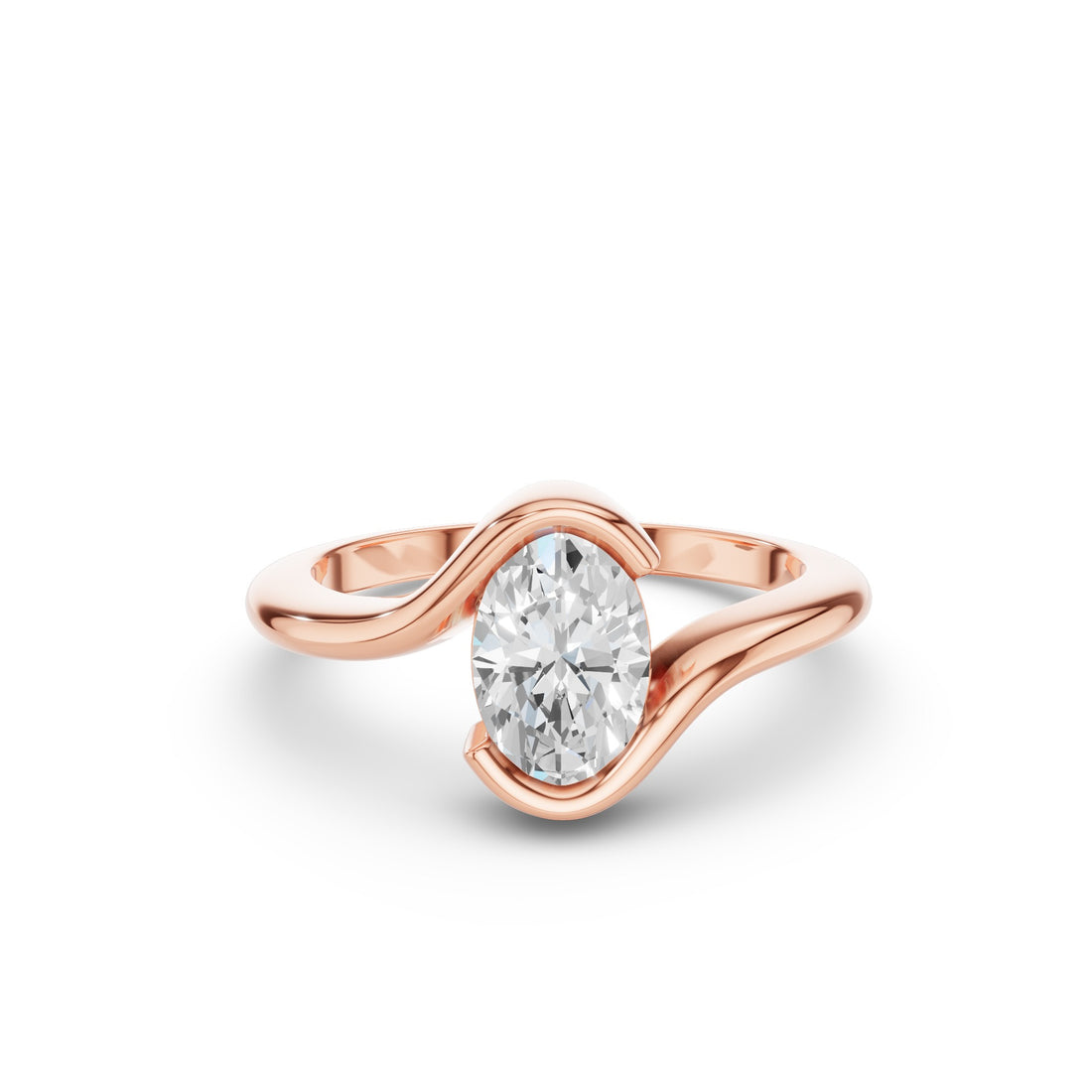Oval Lab Diamond S Setting Engagement Ring