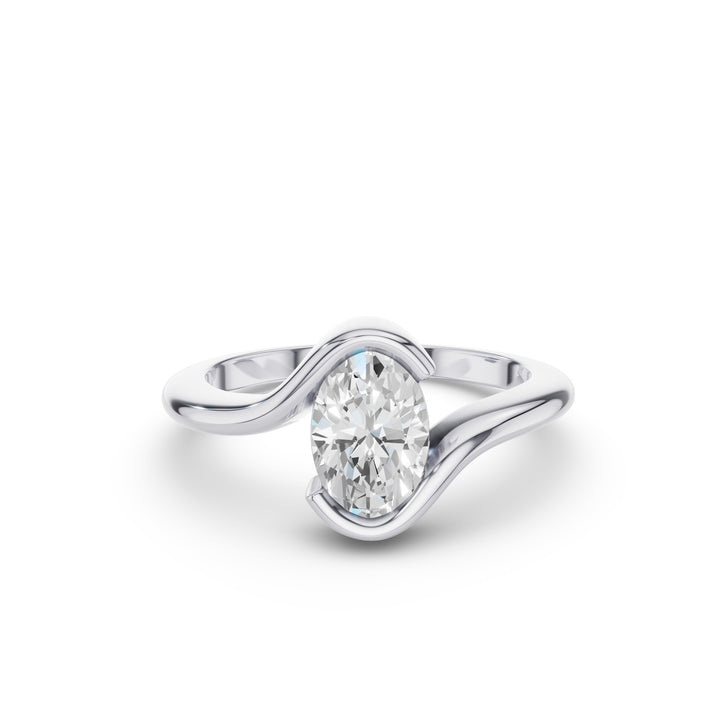 Oval Lab Diamond S Setting Engagement Ring
