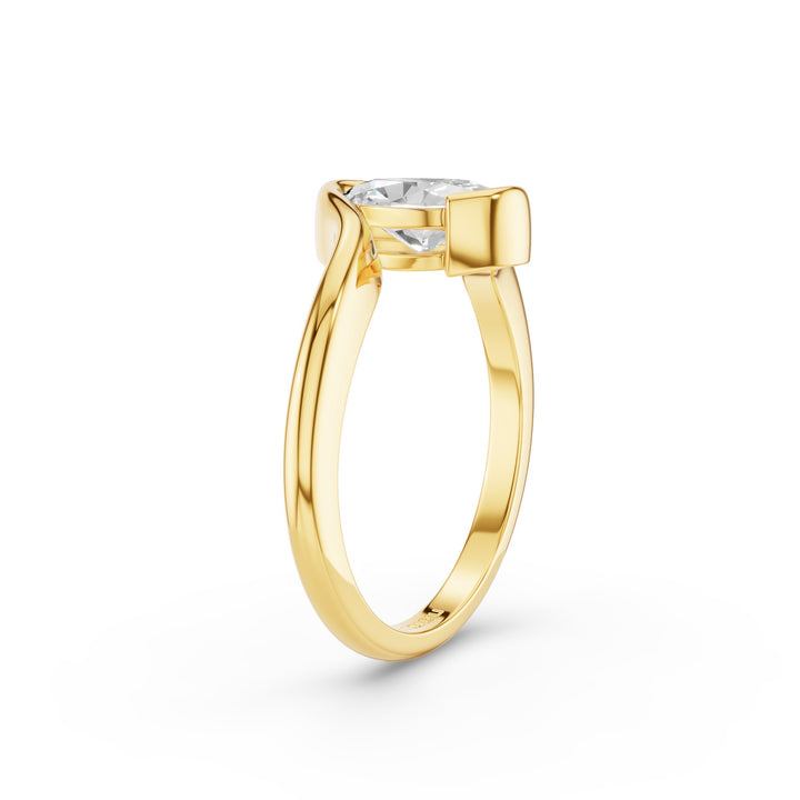 Oval Lab Diamond S Setting Engagement Ring