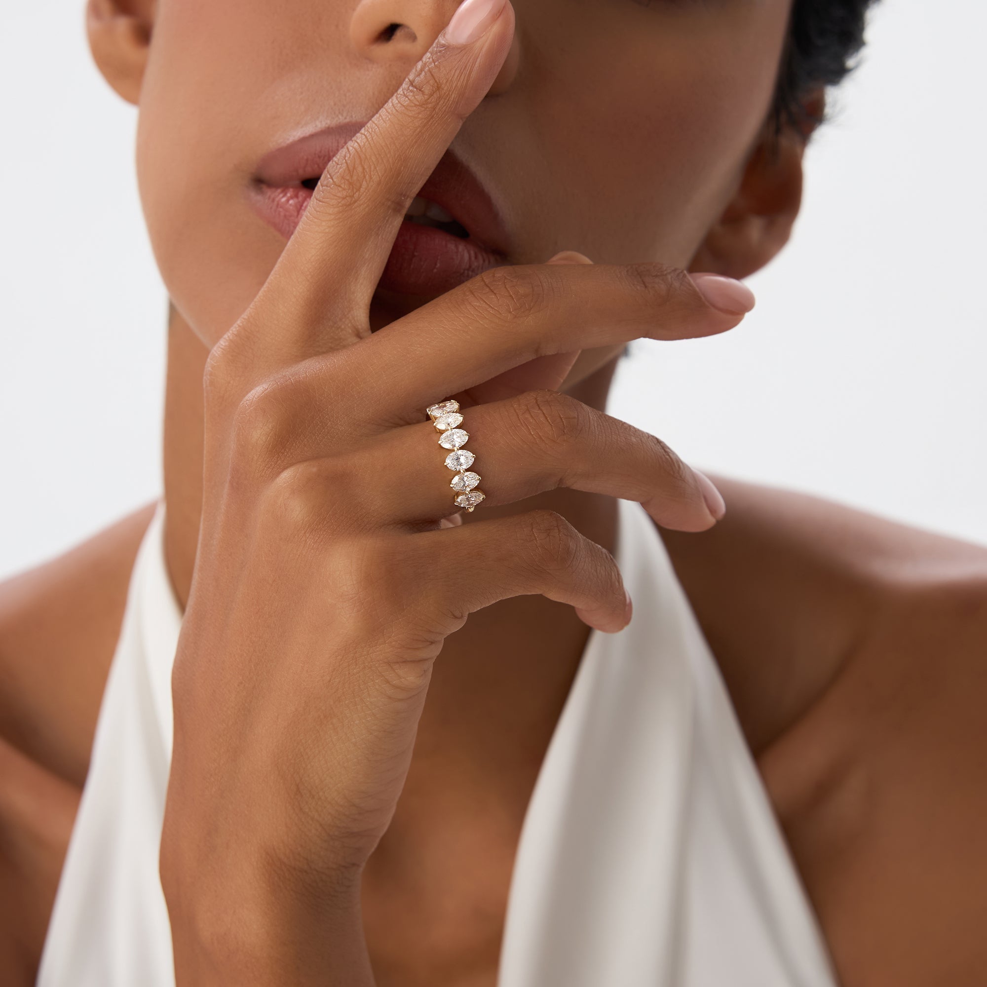 Oval Cut Lab Diamond Anniversary Ring
