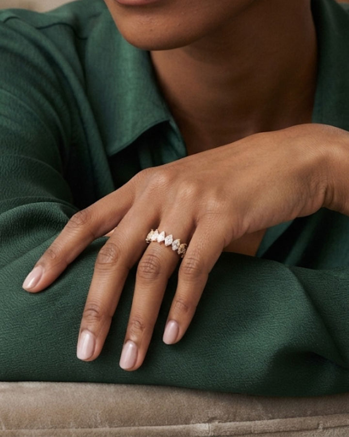 Oval Cut Lab Diamond Anniversary Ring