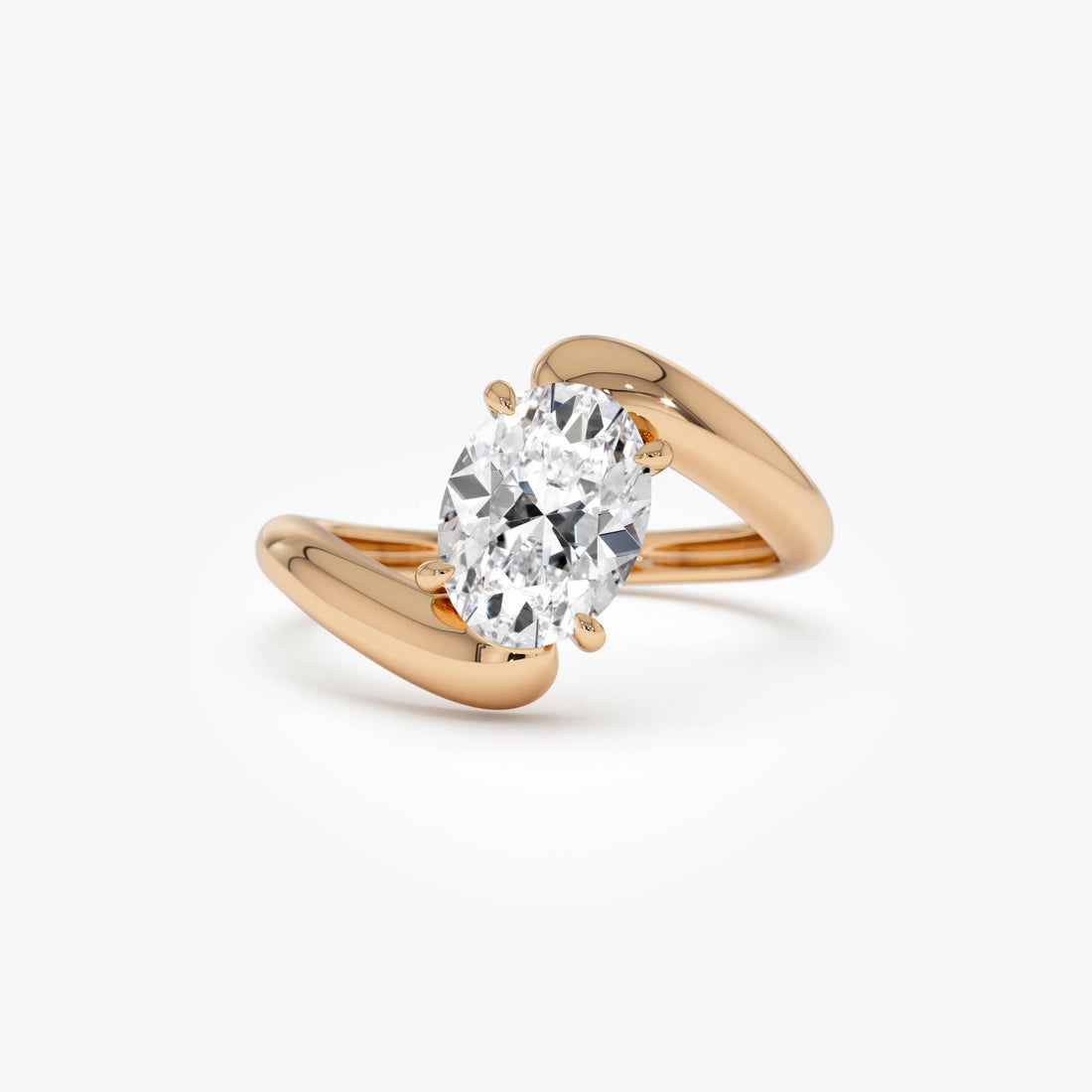 Oval Cut Lab Grown Diamond Bypass Ring