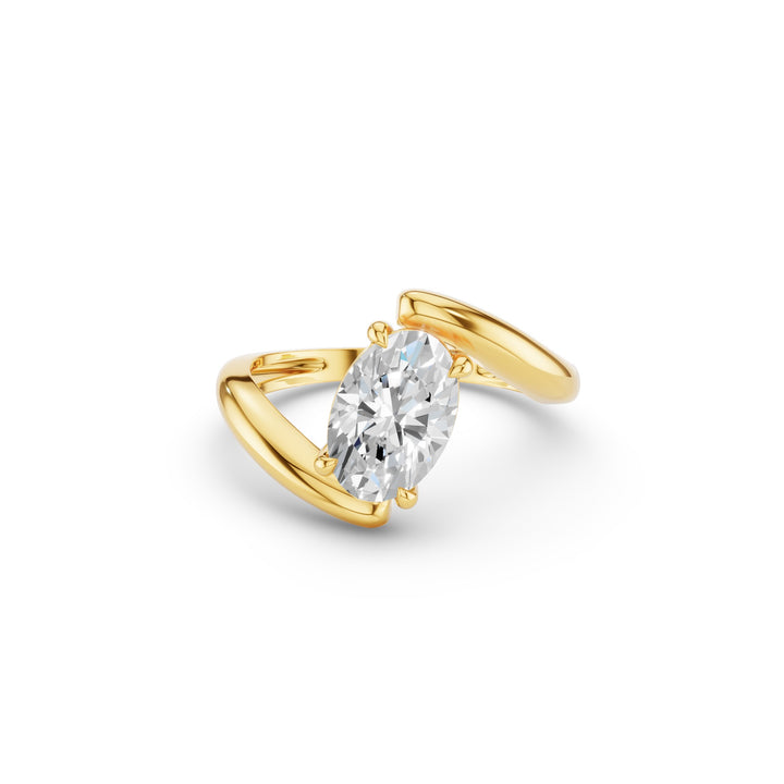 Oval Cut Lab Grown Diamond Bypass Ring
