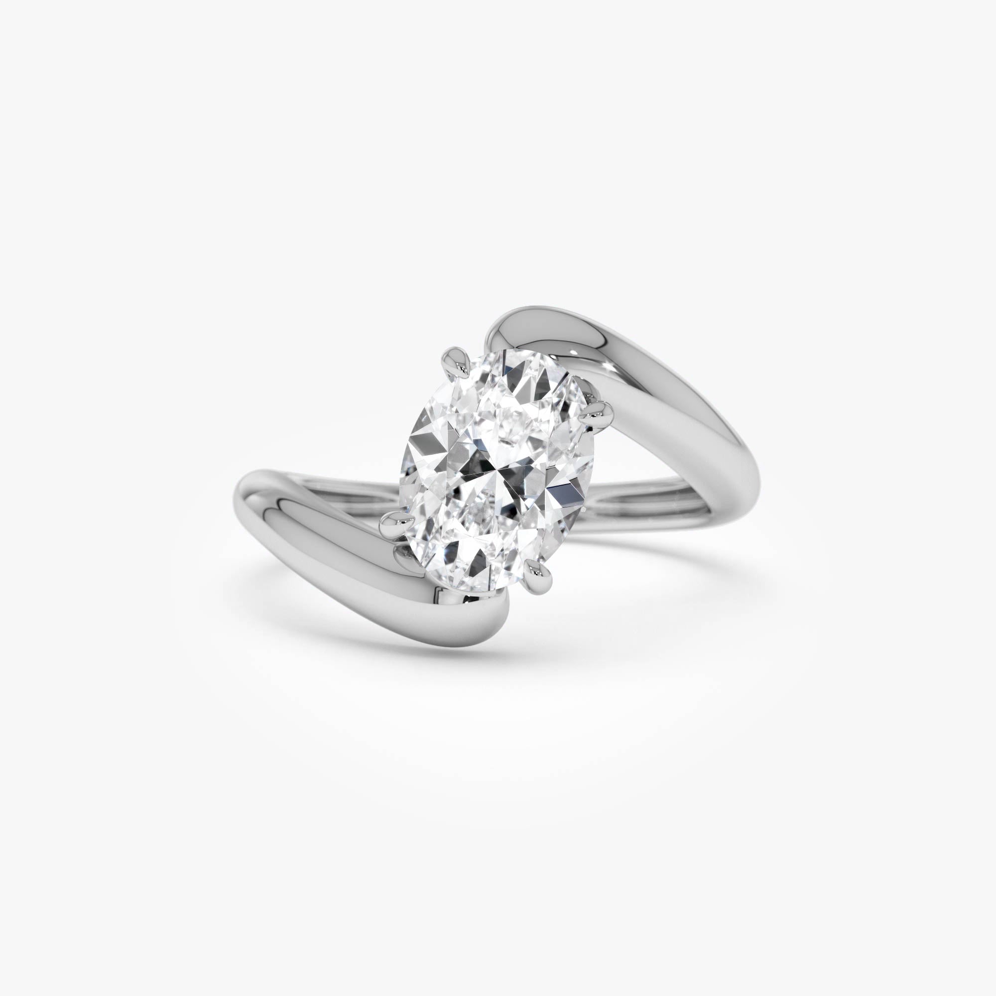 Oval Cut Lab Grown Diamond Bypass Ring