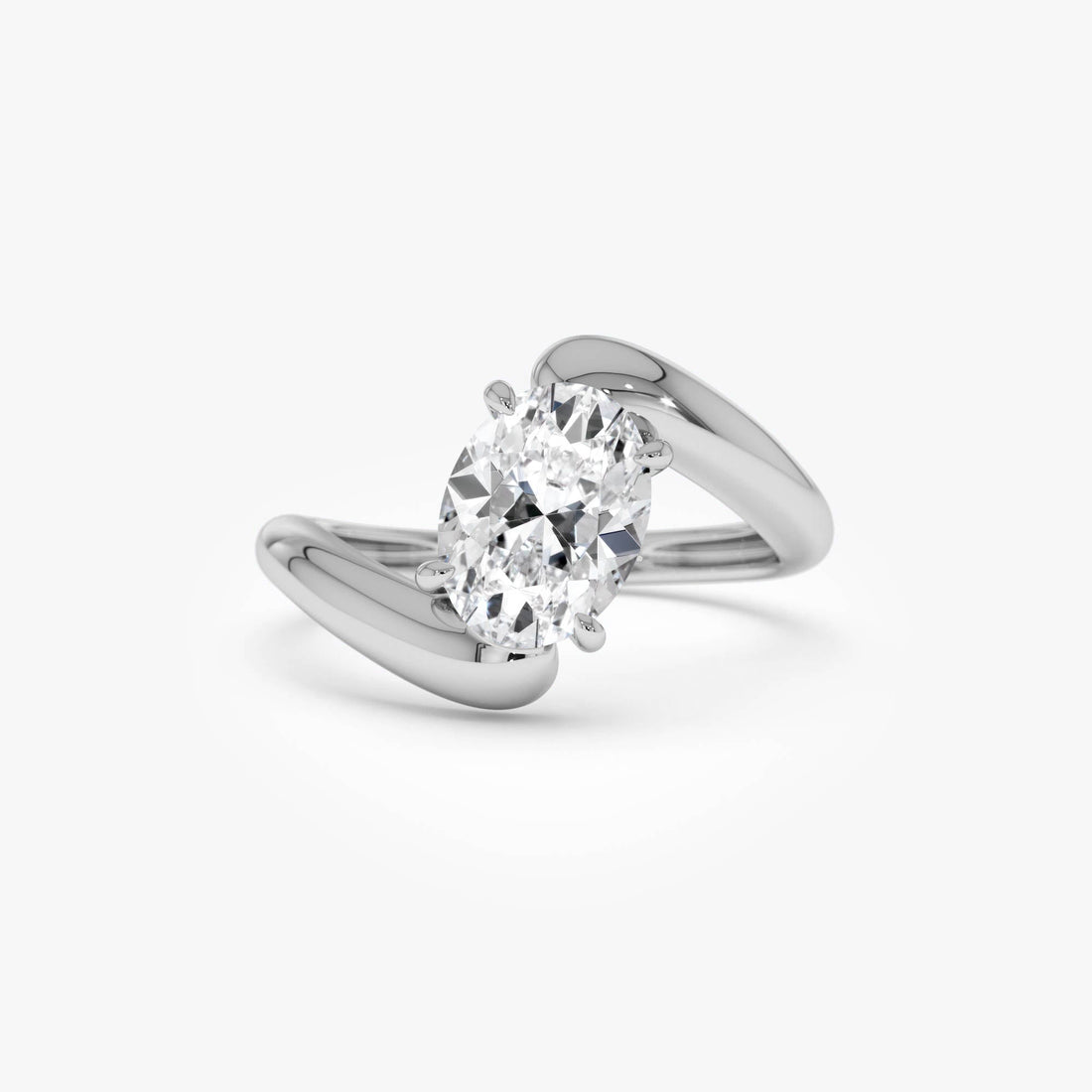 Oval Cut Lab Grown Diamond Bypass Ring