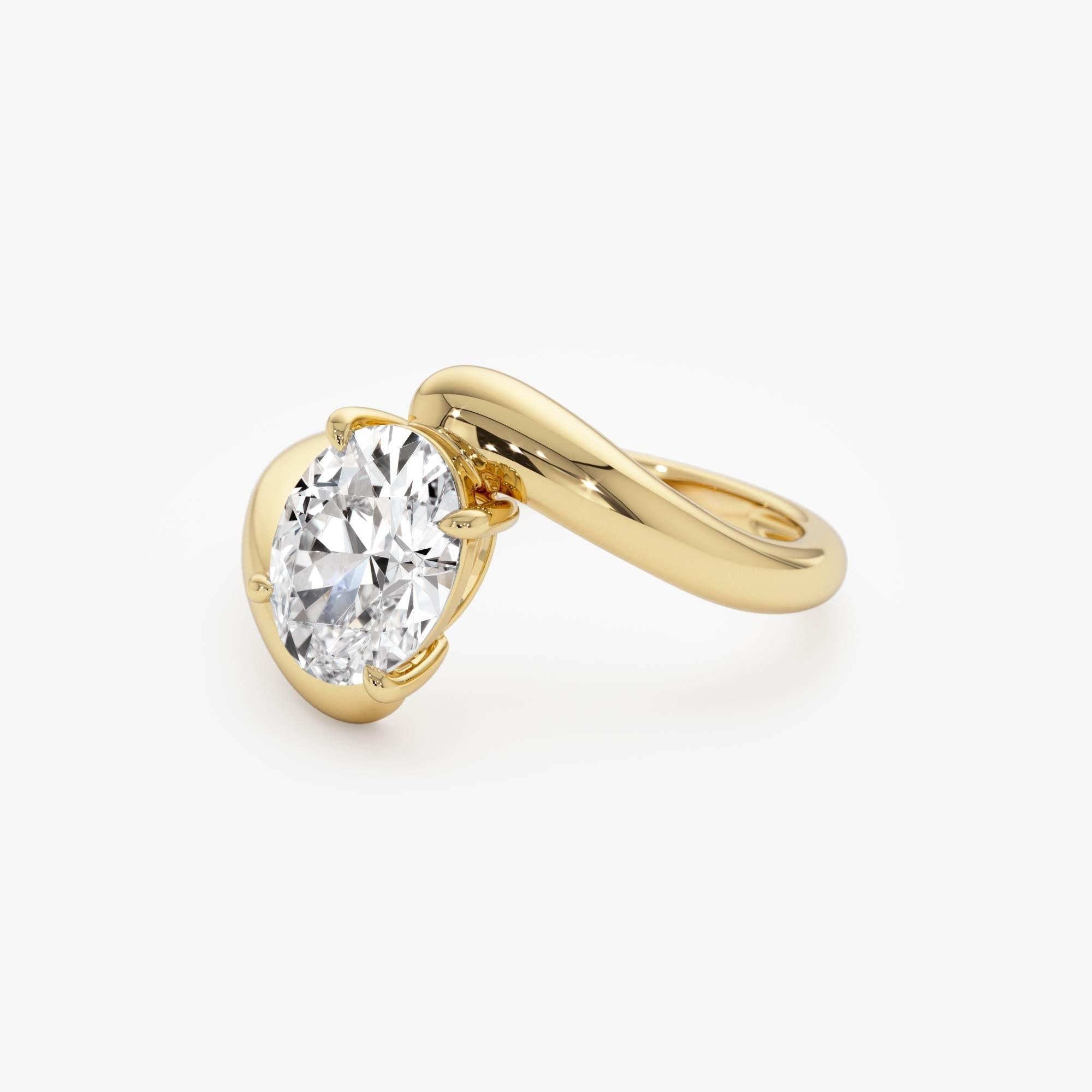 Oval Cut Lab Grown Diamond Bypass Ring