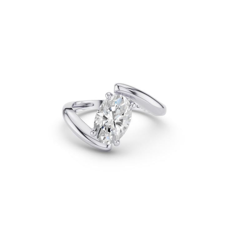 Oval Cut Lab Grown Diamond Bypass Ring