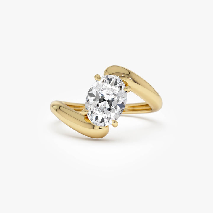 Oval Cut Lab Grown Diamond Bypass Ring