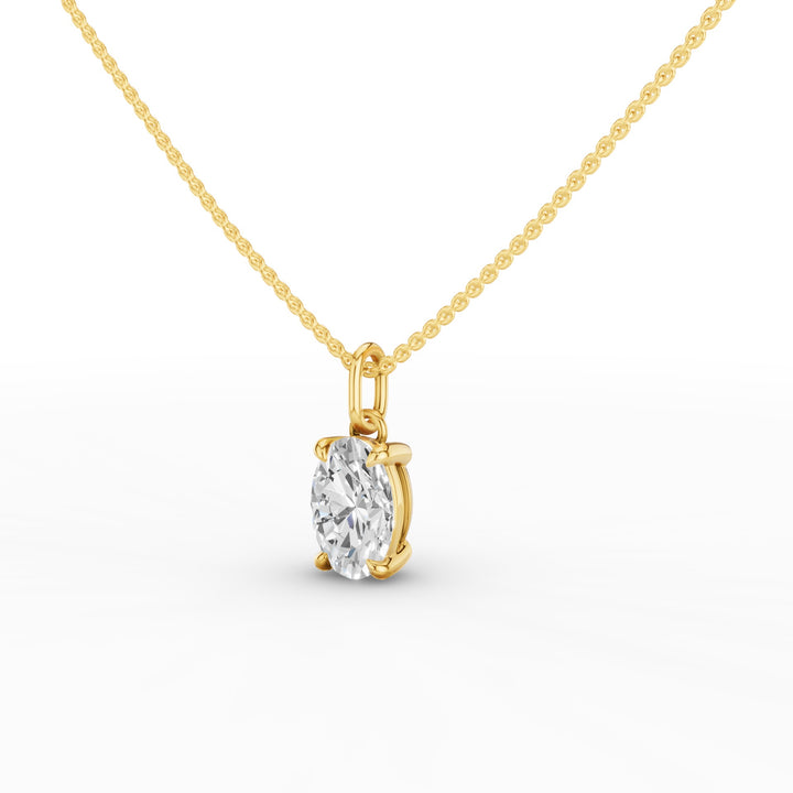 Oval Cut Lab Grown Diamond Classic Charm Necklace