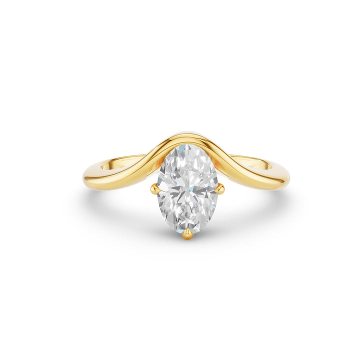 Oval Cut Lab Grown Diamond Modern Designer Setting Ring