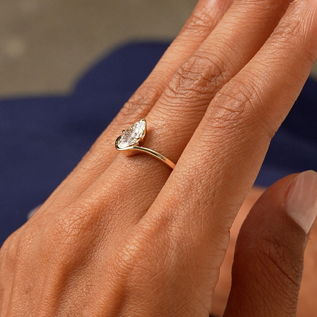 Oval Cut Lab Grown Diamond Modern Designer Setting Ring