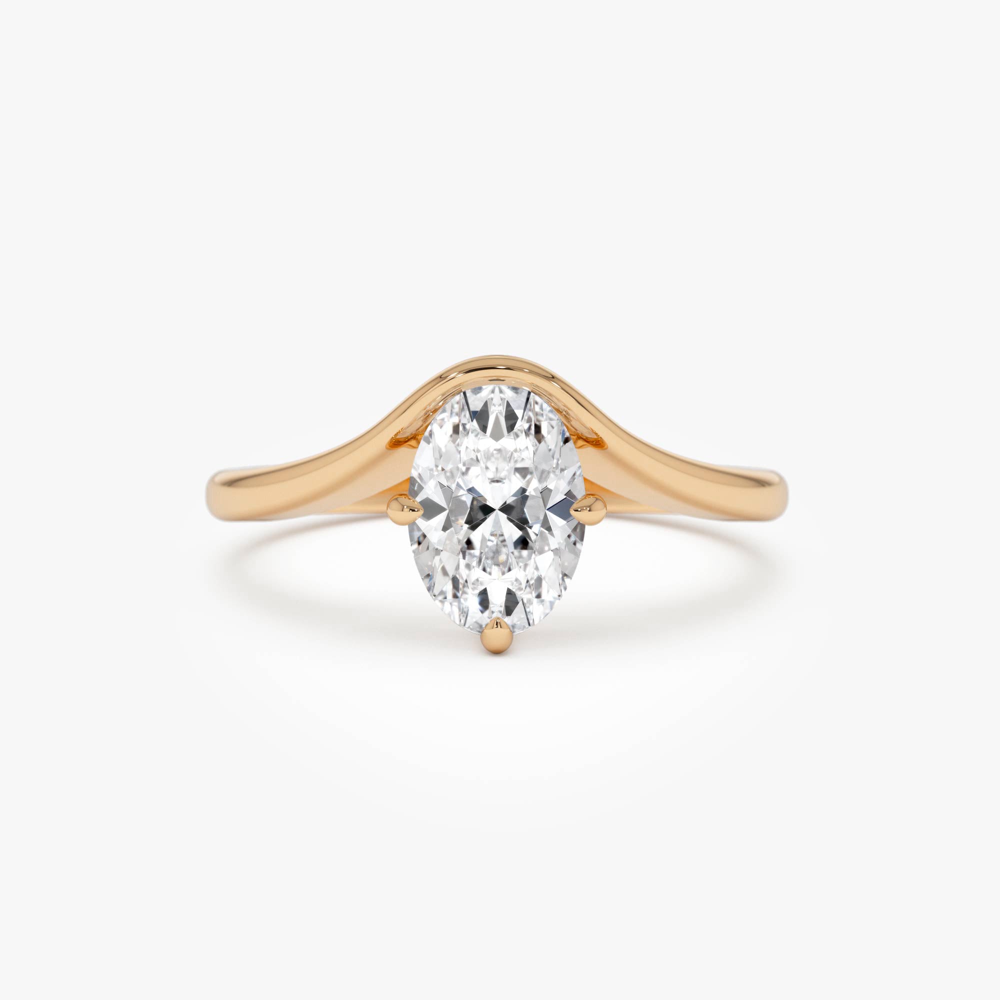 Oval Cut Lab Grown Diamond Modern Designer Setting Ring