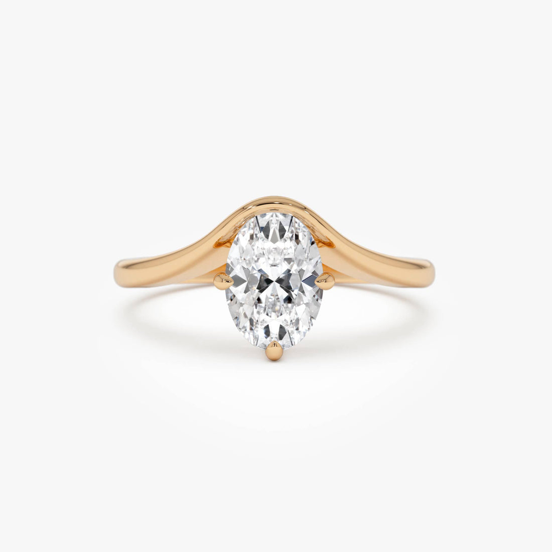 Oval Cut Lab Grown Diamond Modern Designer Setting Ring