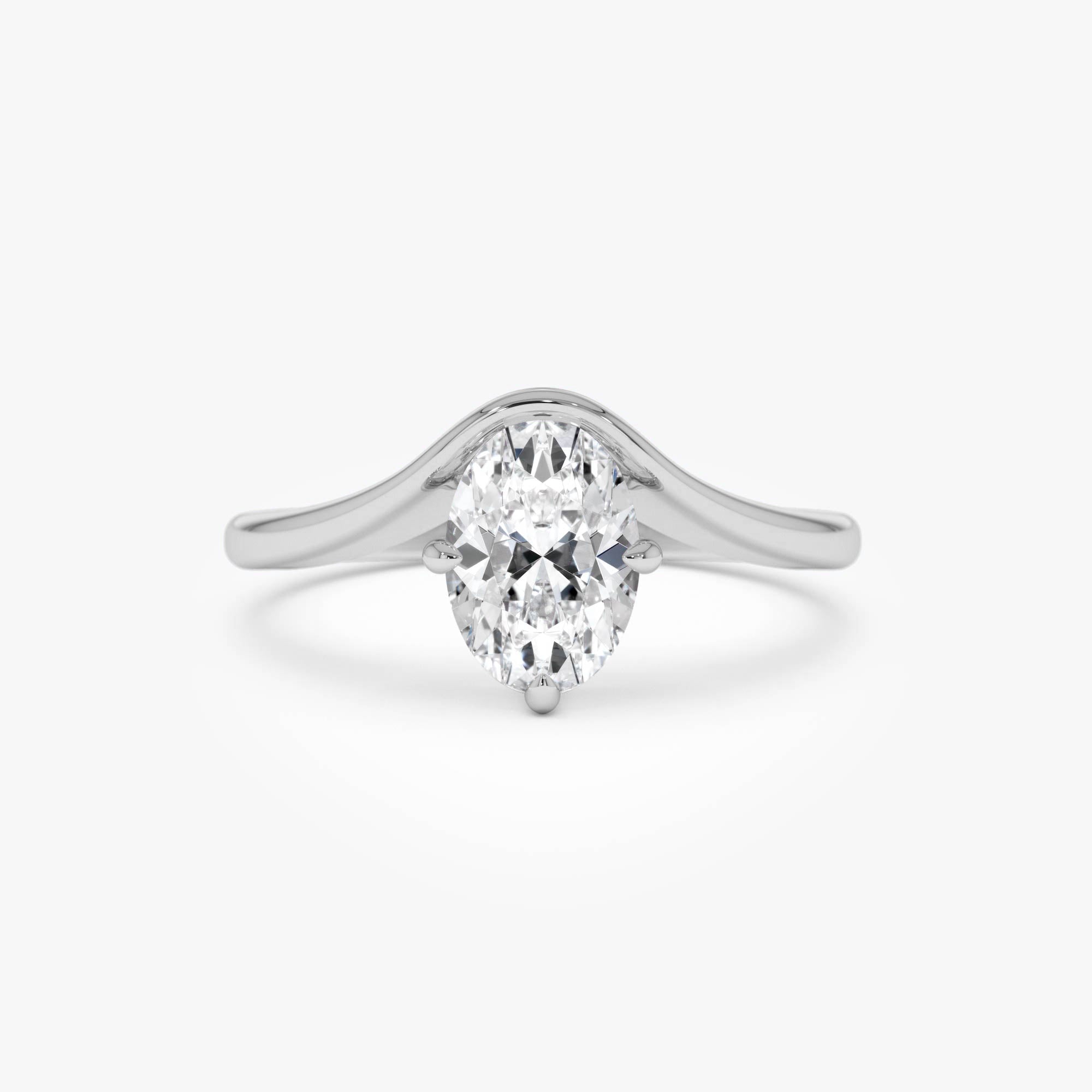 Oval Cut Lab Grown Diamond Modern Designer Setting Ring