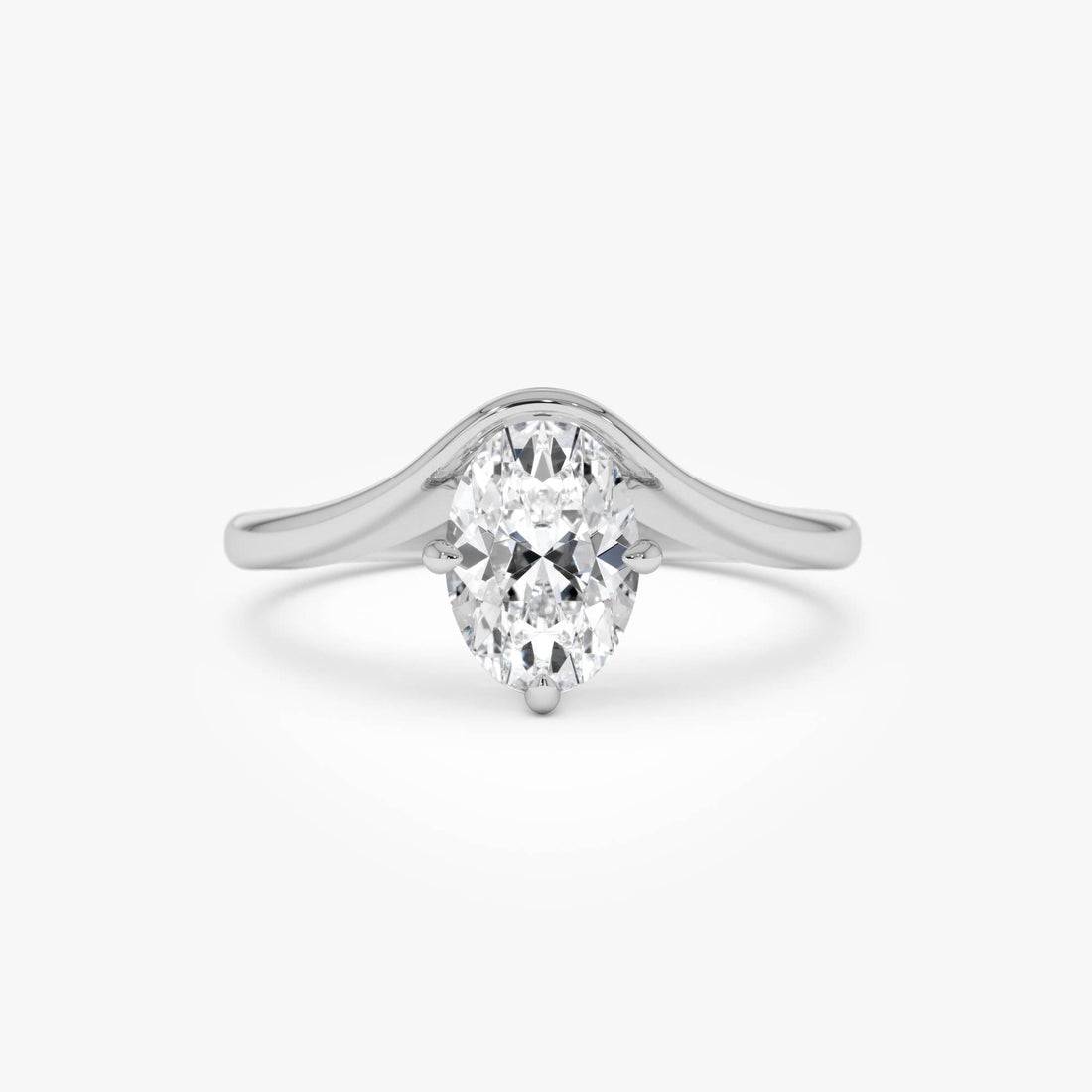Oval Cut Lab Grown Diamond Modern Designer Setting Ring