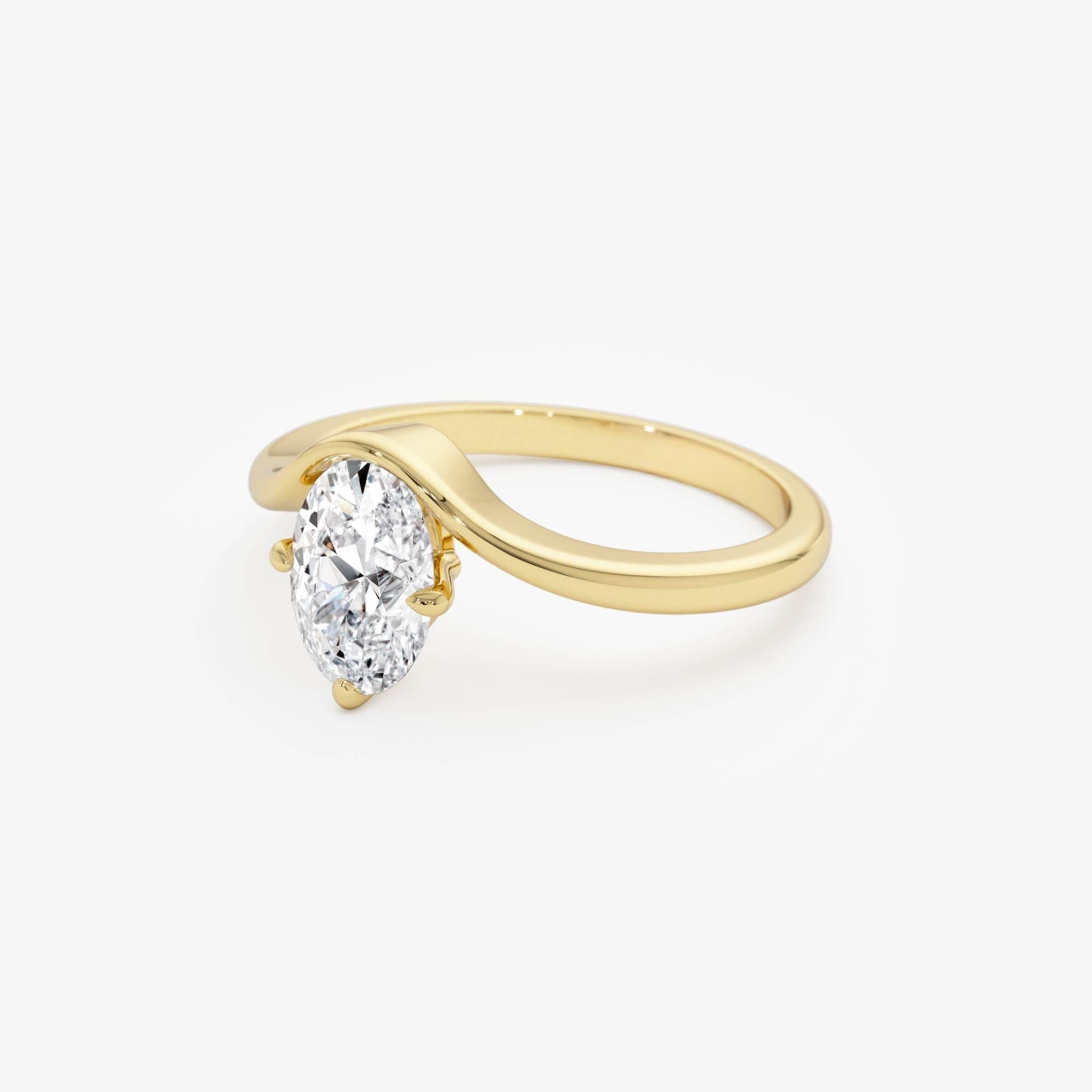 Oval Cut Lab Grown Diamond Modern Designer Setting Ring