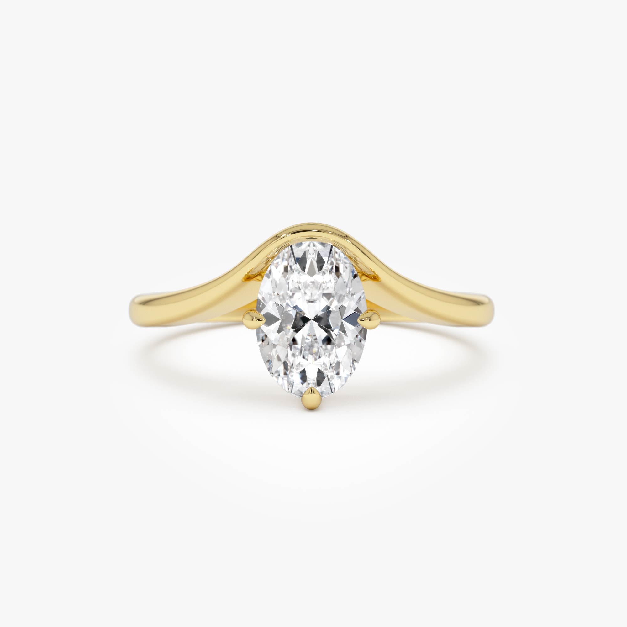 Oval Cut Lab Grown Diamond Modern Designer Setting Ring