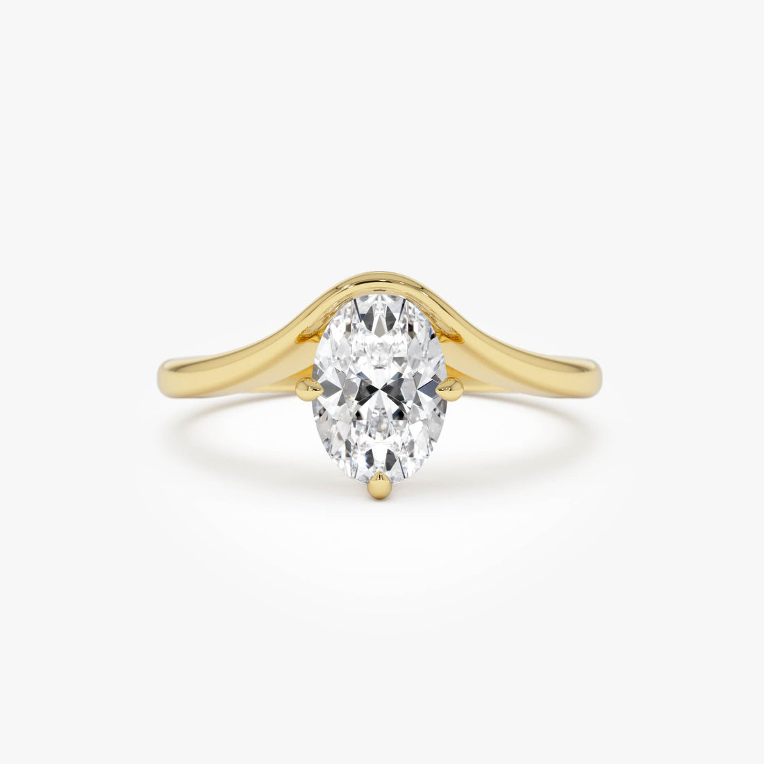 Oval Cut Lab Grown Diamond Modern Designer Setting Ring