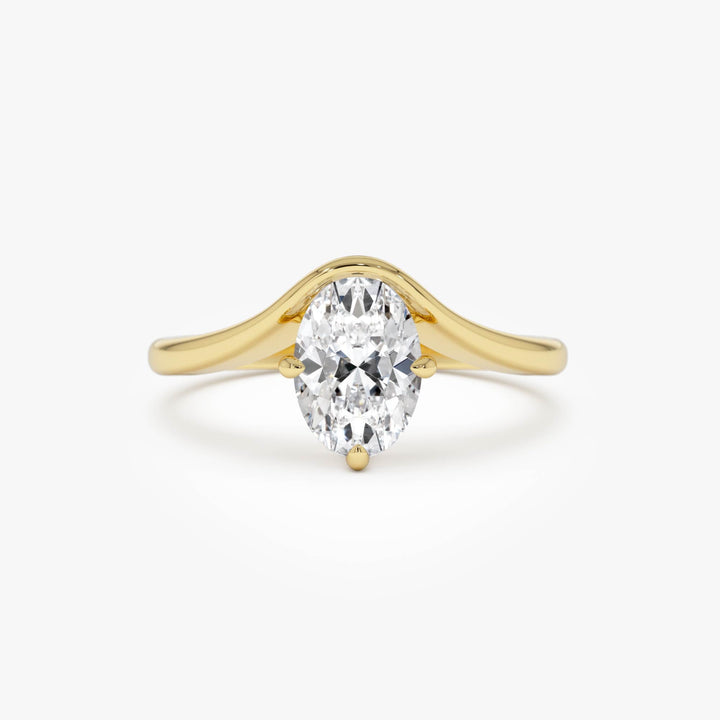Oval Cut Lab Grown Diamond Modern Designer Setting Ring