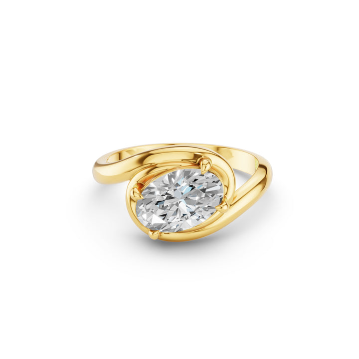 Oval Cut Lab Grown Diamond Twisted Bypass Engagement Ring