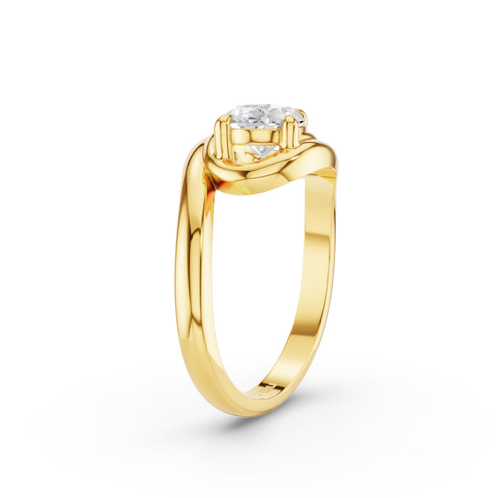 Oval Cut Lab Grown Diamond Twisted Bypass Engagement Ring
