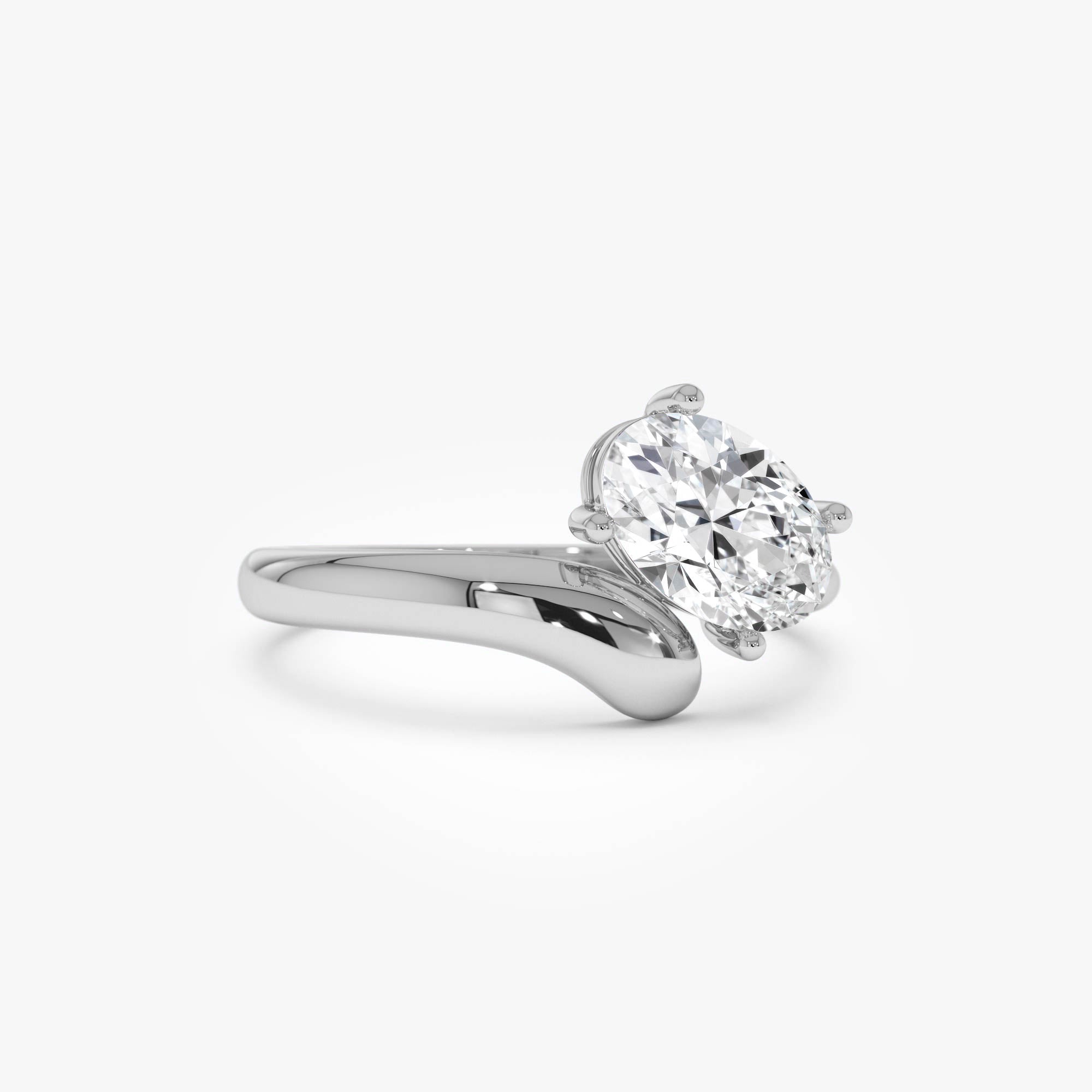 Oval Cut Lab Grown Diamond With Twist Band Ring