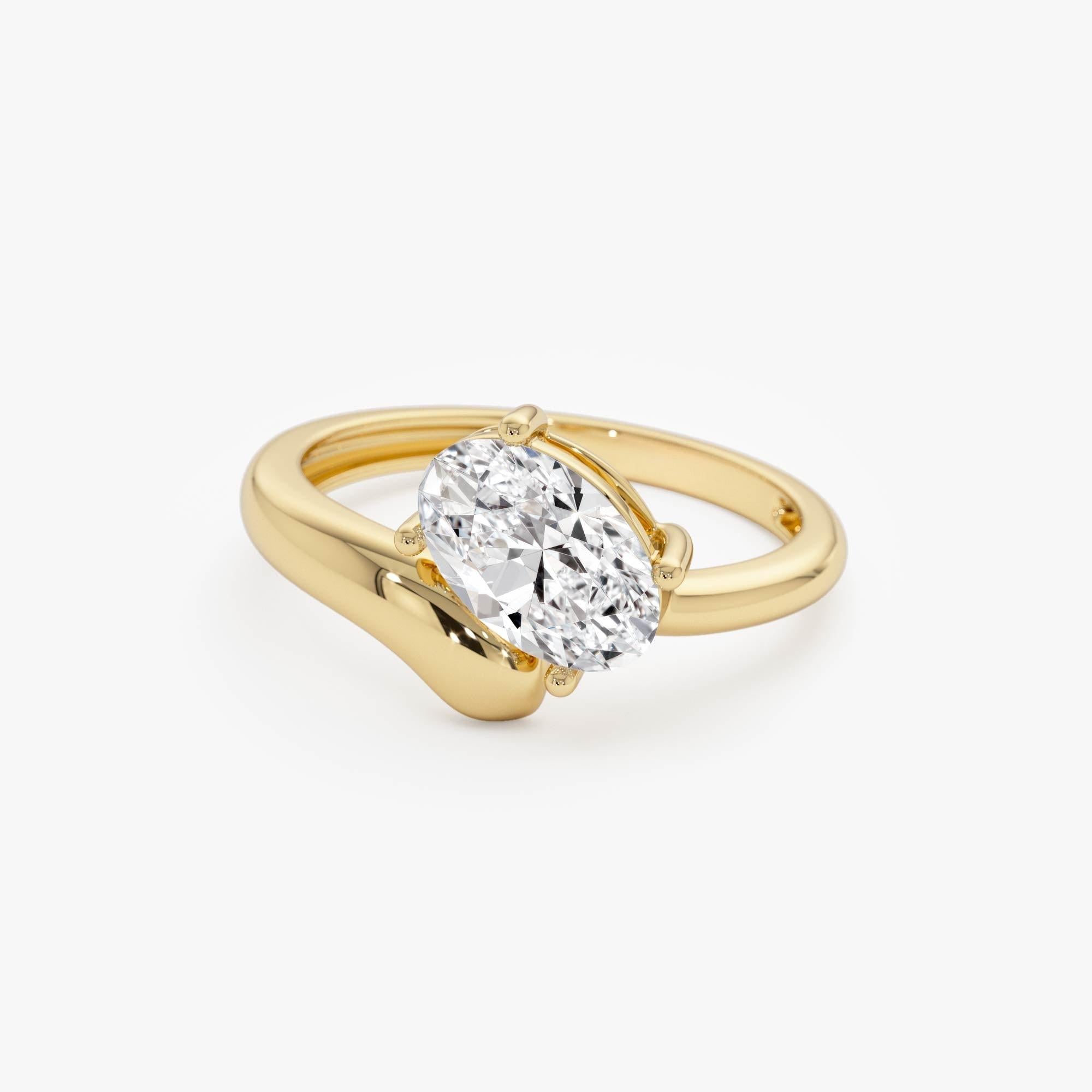Oval Cut Lab Grown Diamond With Twist Band Ring