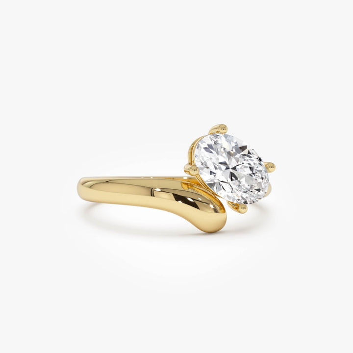 Oval Cut Lab Grown Diamond With Twist Band Ring