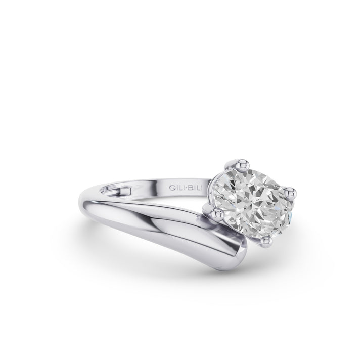 Oval Cut Lab Grown Diamond With Twist Band Ring