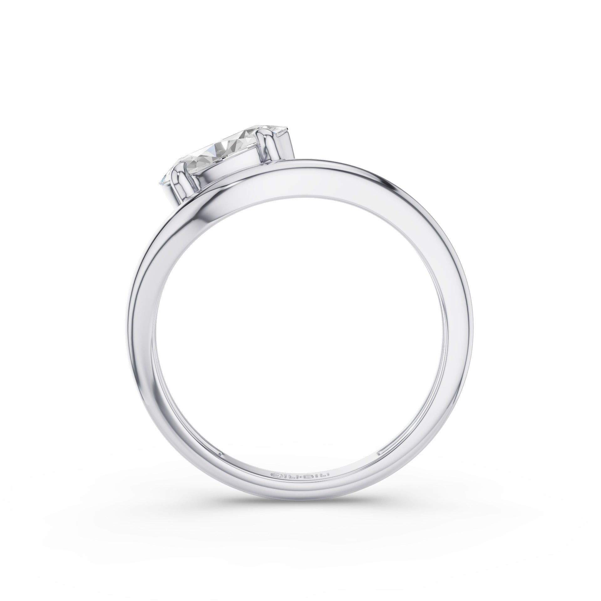 Oval Cut Lab Grown Dimoand Wavy Engagement Ring