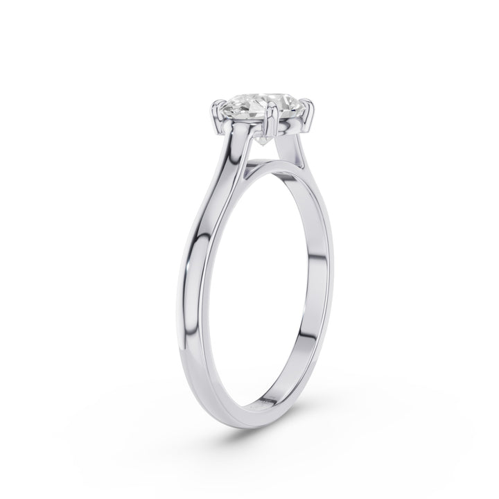 Oval Cut Lab Grown East West Set Diamond Ring