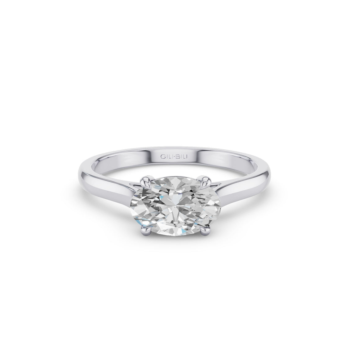Oval Cut Lab Grown East West Set Diamond Ring