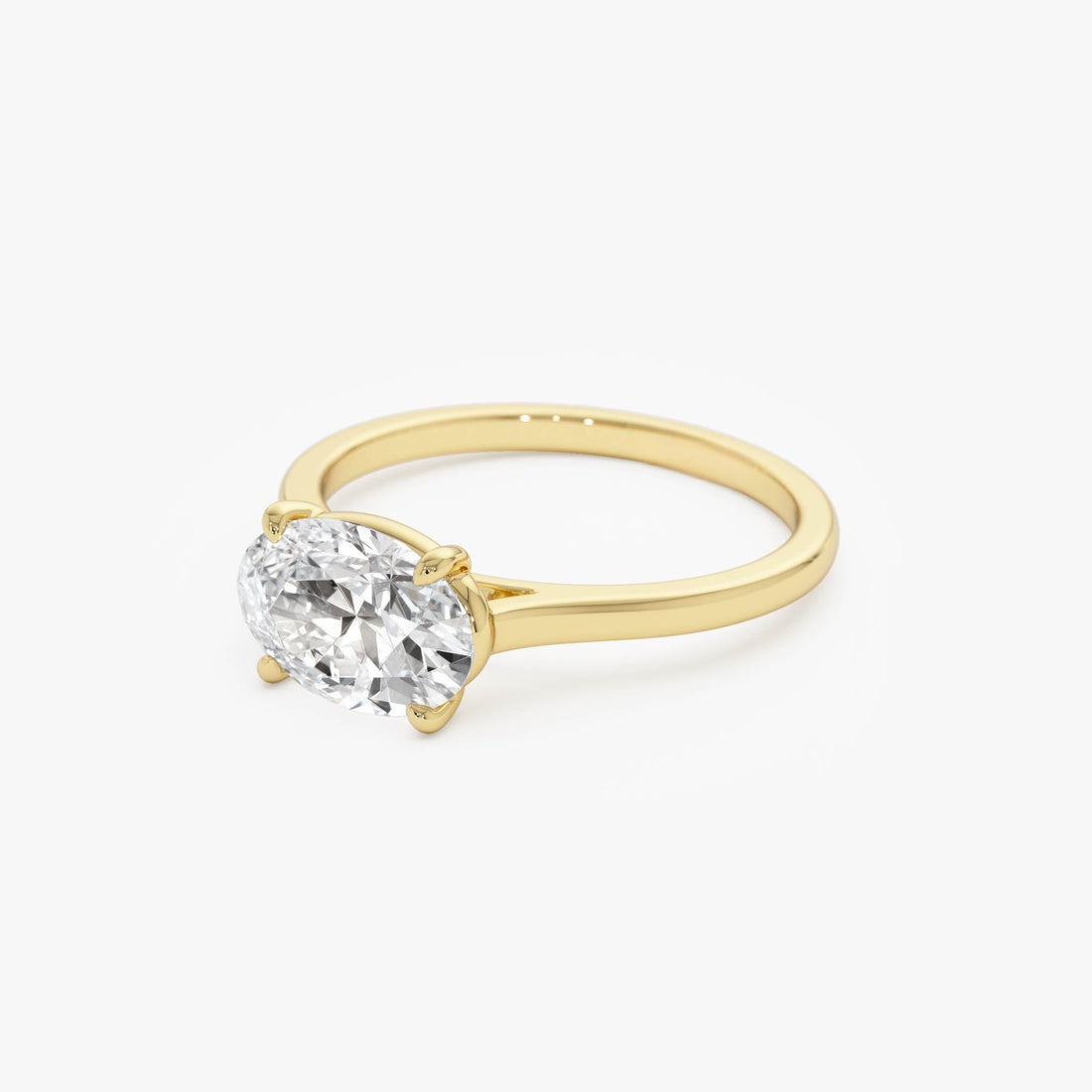 Oval Cut Lab Grown East West Set Diamond Ring
