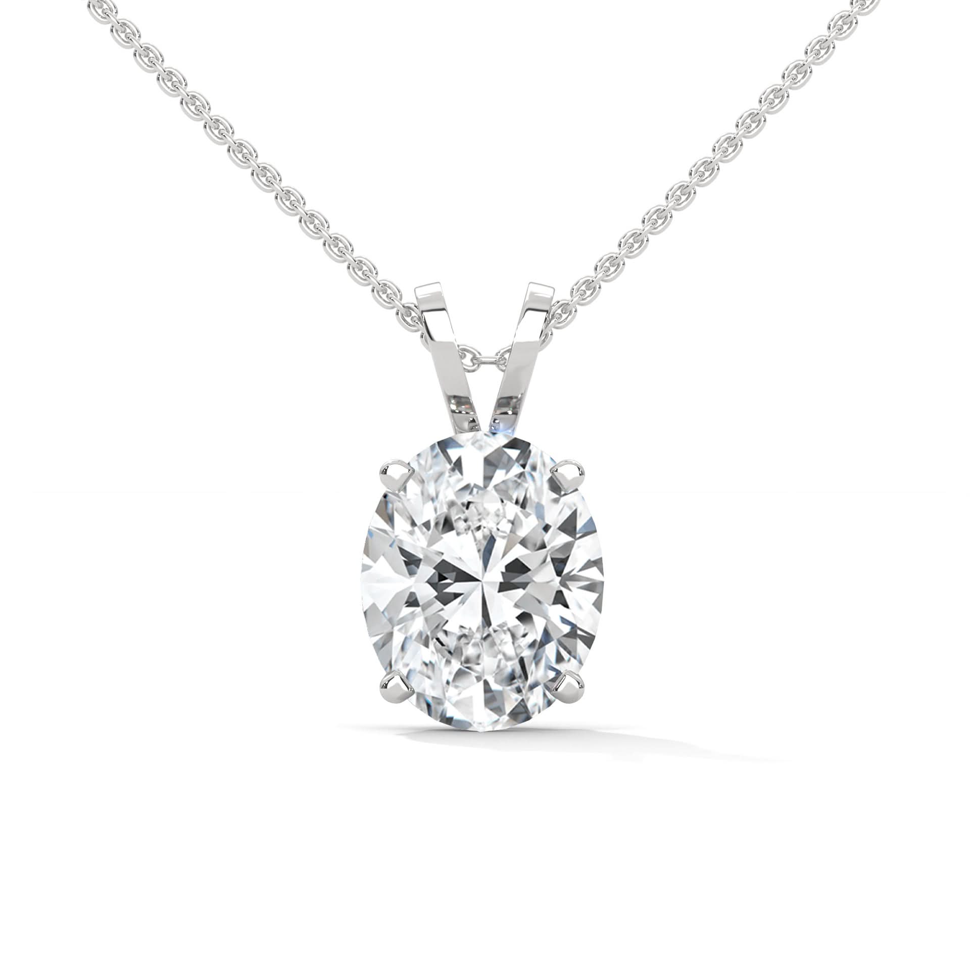 Diamond necklace on a white background